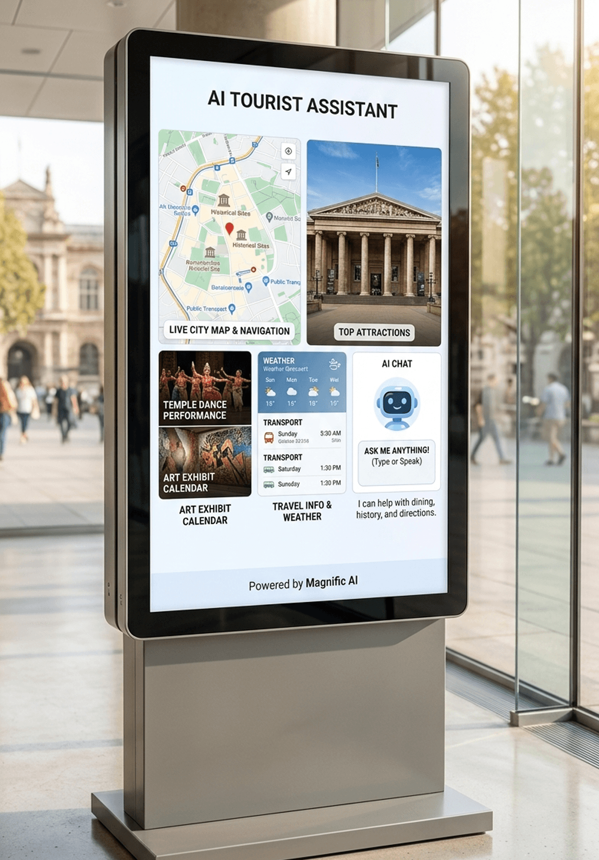 AI Tourist Assistant kiosk