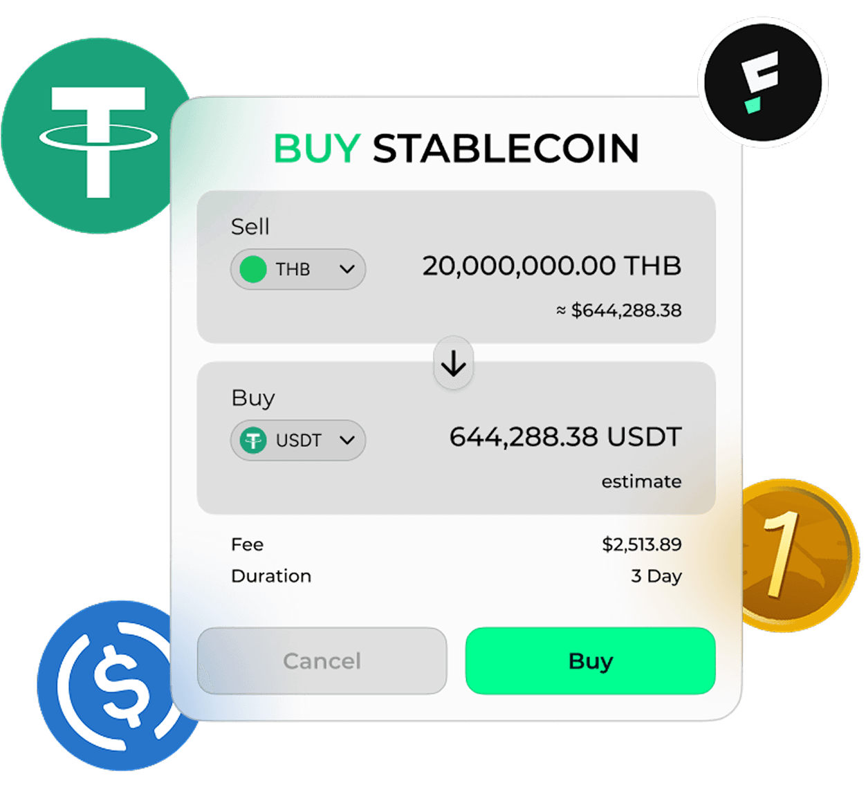 Vertixo buy stablecoin card